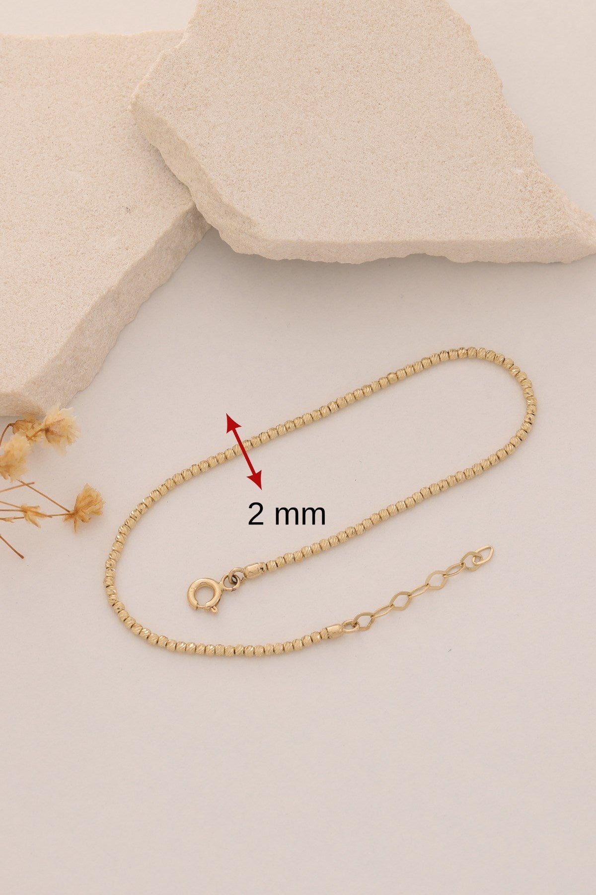 14 Ayar Altın Minimal İnce Dorika Bileklik