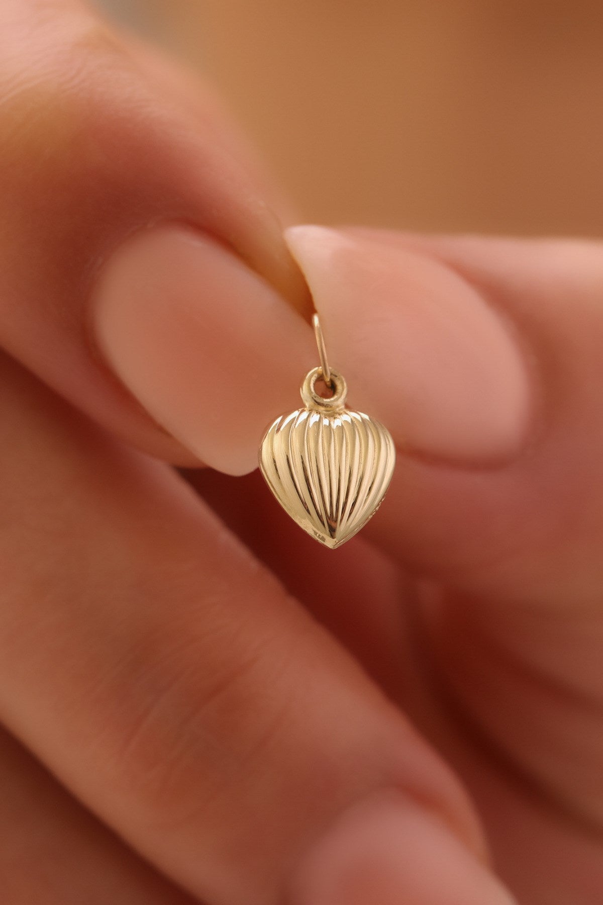 14 Ayar Altın Minimal Balon Kalp Kolye Ucu
